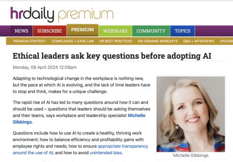 HR Daily: Ethical leaders ask key questions before adopting AI